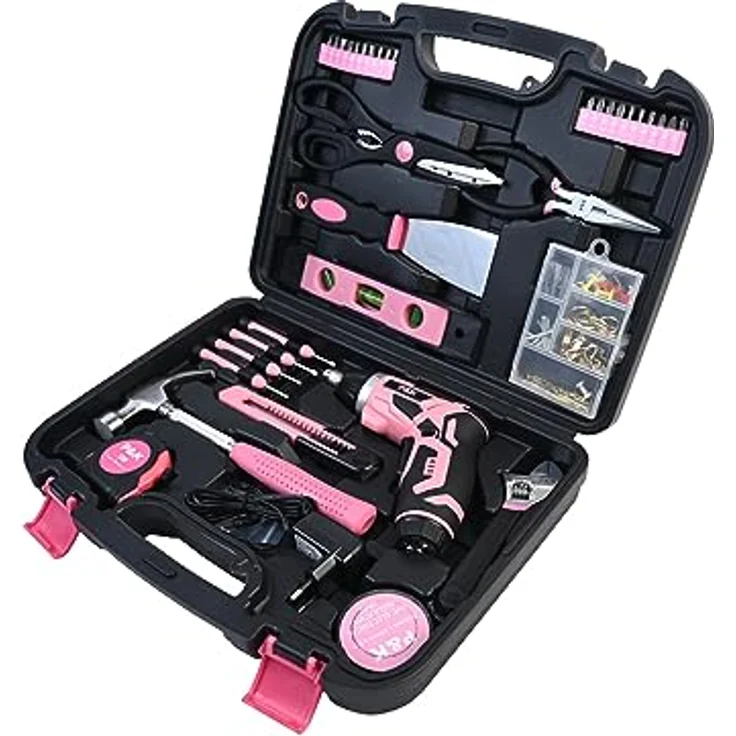 P & K Werkzeugkoffer 135 Teiliges Werkzeugset in Pink Design (135 St) – Bild 4