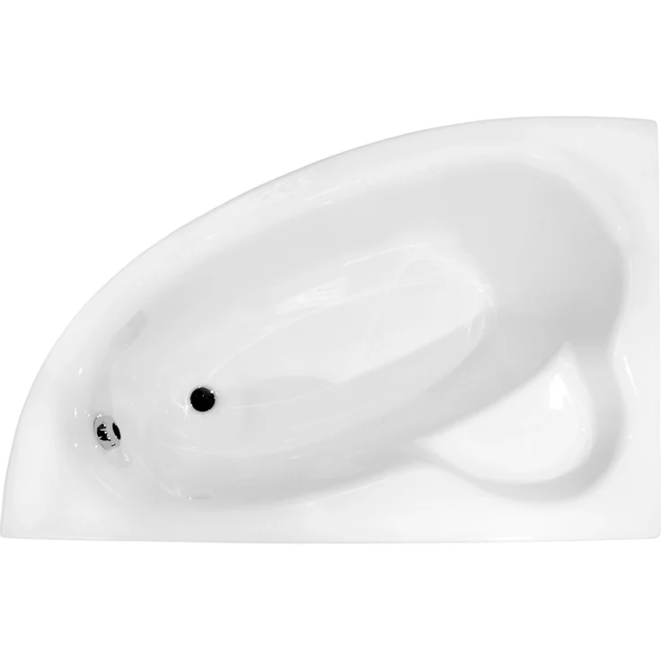 Bad Land NATALIA PREMIUM Eckbadewanne 150x100 cm links mit schneeweißer Acrylschürze, rutschfestem Design und automatische Abfluss-Siphon