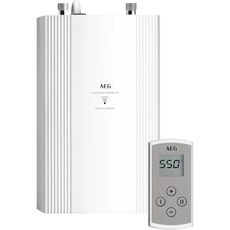 AEG DDLE Kompakt FB 11/13 kW, Elektronischer Kompakt-Durchlauferhitzer mit Fernbedienung, Made in Germany, solargeeignet, Untertischmontage, VDE geprüft – Bild 1