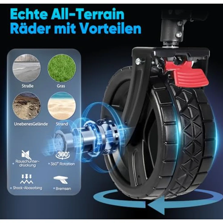 Sekey XXL Plus Bollerwagen, faltbar mit Bremsen, 200L, 200kg belastbar, extra breite All Terrain Reifen, patentierter Faltmechanismus, Grün – Bild 3