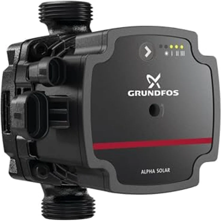 Grundfos ALPHA Solar 15-75, Umwälzpumpe für Heizungs- und Solarsysteme, 7m Förderhöhe, stufenlose Drehzahlregelung, Kunststoff, 45 Watt, IP44 – Bild 2