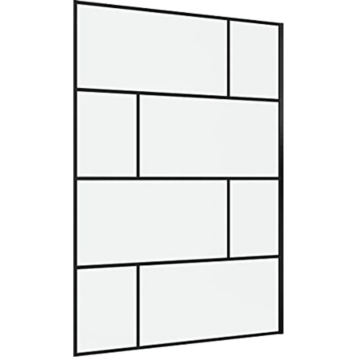 MARWELL Duschwand in modernem Design 140 x 195 cm - Glasdusche mit matt schwarzen Wandprofil - Einscheibensicherheitsglas für höchste Sicherheit - Montage auf Duschwanne oder Fliese – Bild 2