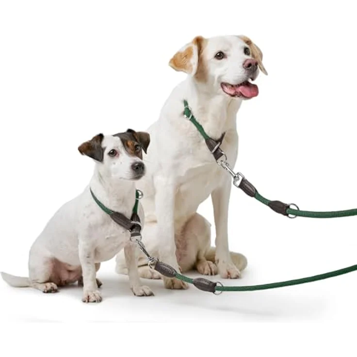 HUNTER Verstellbare Führleine Freestyle (dunkelgrün, 08/200) - Strapazierfähiges Polyamid, 3-fache Verstellmöglichkeit, Kappen aus Leder, pflegeleicht – Bild 4