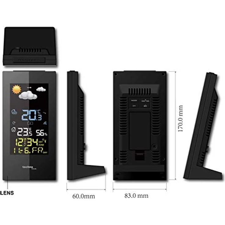 Technoline Wetterstation WS 6446 mit Farbdisplay, Innentemperatur, Außentemperatur, Luftfeuchte,Wettertendenzen, Temperaturtendenzen – Bild 4