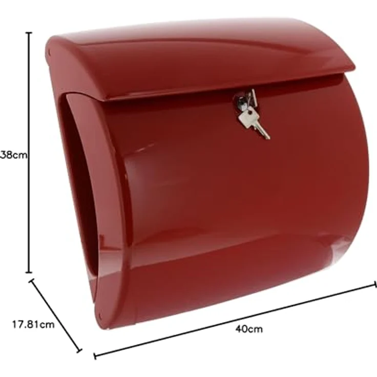 BURG-WÄCHTER, Briefkasten mit integriertem Zeitungsfach in Klavierlack-Optik, A4 Einwurf-Format, EU Norm EN 13724, Hochwertiger Kunststoff, Piano 886 R, Rot – Bild 6