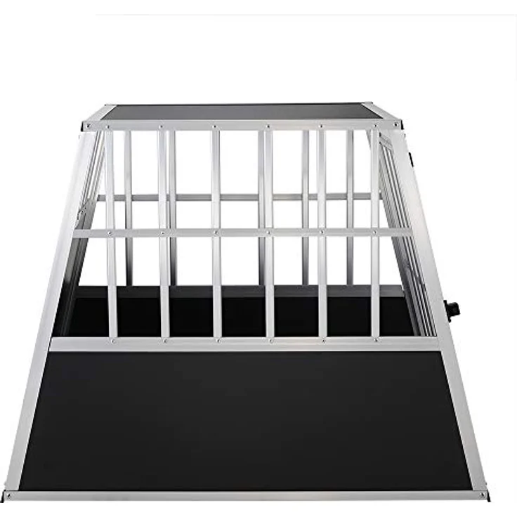 CADOCA® Hundetransportbox Aluminium Hundebox Kofferraum robust verschließbar trapezförmig L 66x90x72cm Reisebox Autobox Tiertransportbox – Bild 4