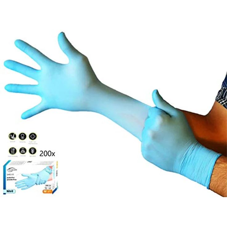 Nitril-Handschuhe ''SF'' PF - Gr. XL- 200stk - blau – Bild 2