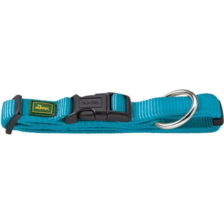HUNTER VARIO PLUS Hundehalsung, Hundehalsband, Zugentlastung, robust, geschmeidig, Klickverschluss, M-L/2,0, petrol – Bild 1