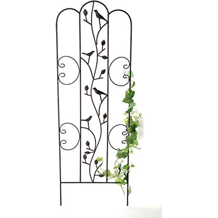 DanDiBo Rankhilfe Metall mit Vögel Blumengitter 110 cm Freistehend Rankgitter 1858 Steckzaun Kletterhilfe Zaun – Bild 5