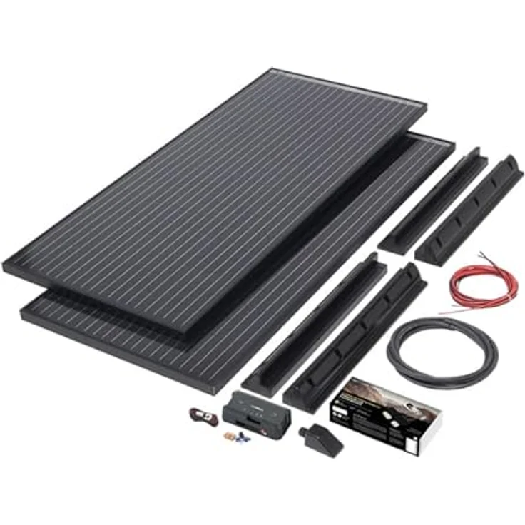 BÜTTNER DOMETIC Solar-Komplettanlage MT 340-2 MC, 340 Wp, 2 Module, MPPT-Solarregler mit Bluetooth, schwarz, 66x160x6,6 cm, 36 kg