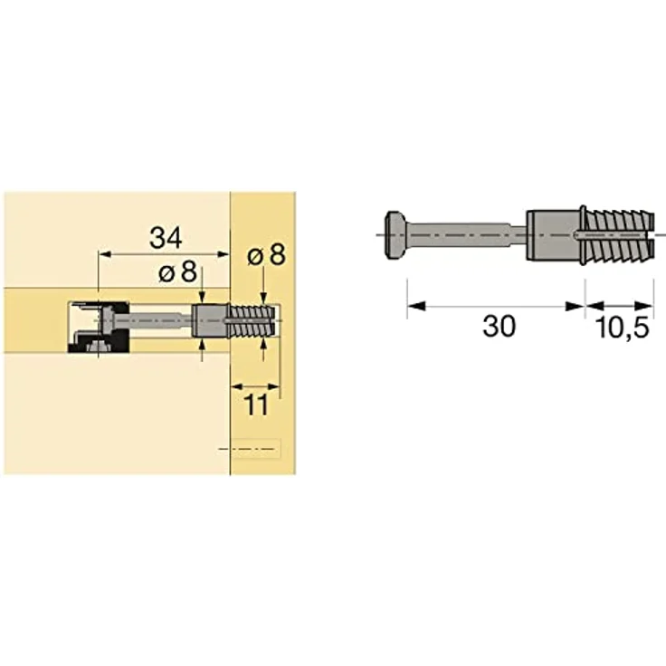 Hettich Schnellmontagedübel Rapid S DU 325, 30 mm, verzinkt, blau, 200 Stück – Bild 2