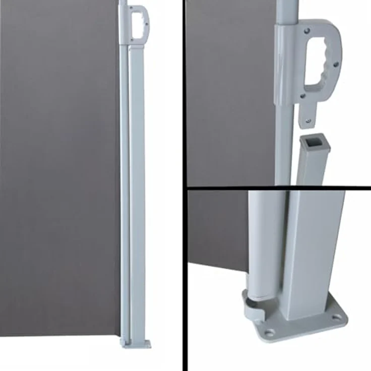 DELUKE OLYP Seitenmarkise, anthrazit, ausziehbar, Sichtschutz aus Polyester mit Aluminium- und Stahlrahmen, für Terrasse/Balkon – Bild 5
