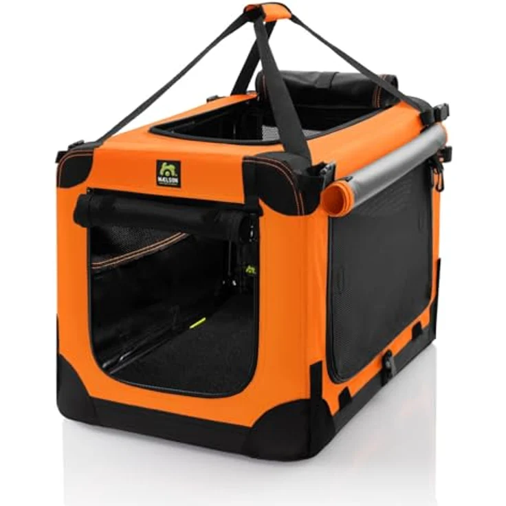 Maelson Soft Kennel Neon-Orange, 72 cm - Faltbare Hunde-Transportbox mit flauschiger Einlegematte – Bild 4