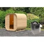 Karibu Fasssauna Quadro, Elektroofen, 38 mm Wandstärke, Holz, L x B x H: 175 x 199 x 205 mm