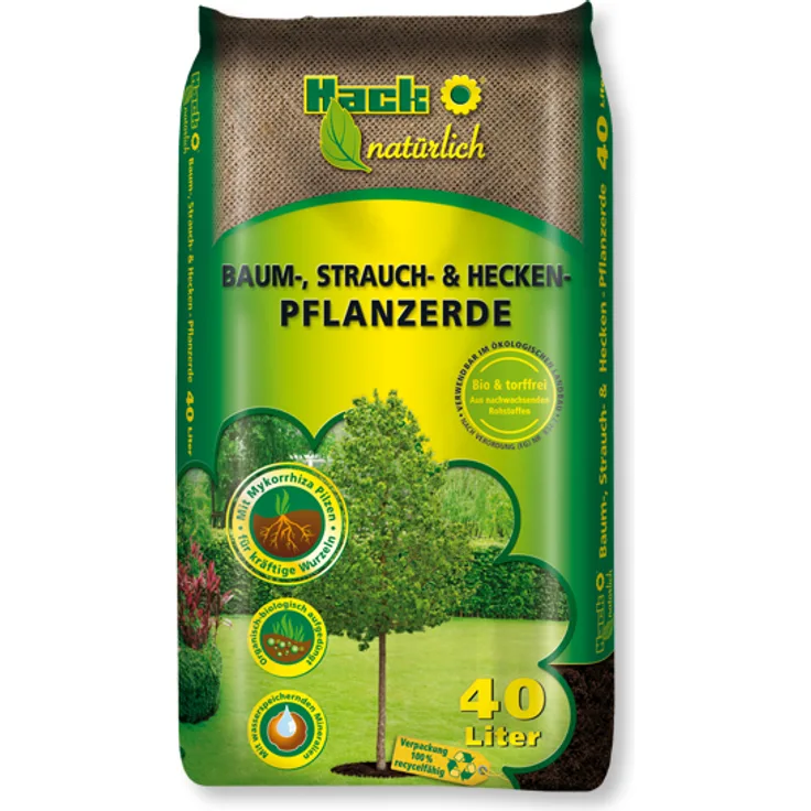 Hack Baum- Strauch- & Hecken- Pflanzerde 40L