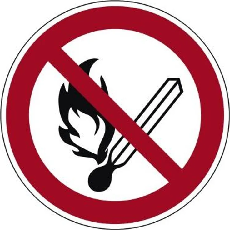 Neutralware Hinweisschild P003 Feuer offenes Licht u. Rauchen verboten Hart-PVC