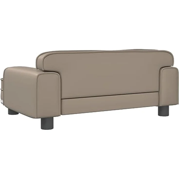 vidaXL Hundebett, Hundekissen mit weicher Polsterung, Hundesofa Hundecouch für kleine Hunde Haustiere, Haustierbett Katzenbett, Cappuccino Braun Kunstleder – Bild 5