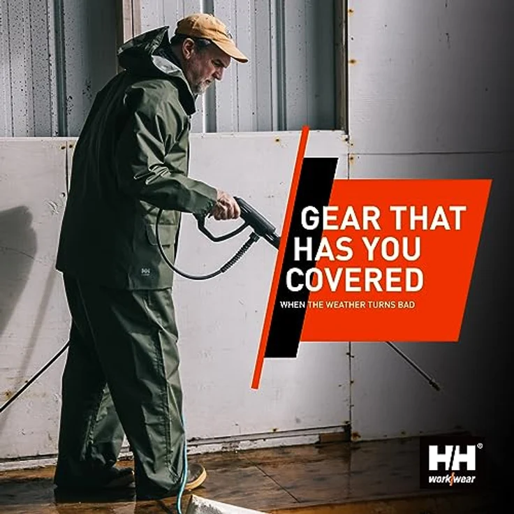 Helly Hansen Workwear Unisex 70129 Helly Hansen Workwear, Grün, S EU - Zertifizierte Regenschutz-Arbeitsjacke – Bild 4