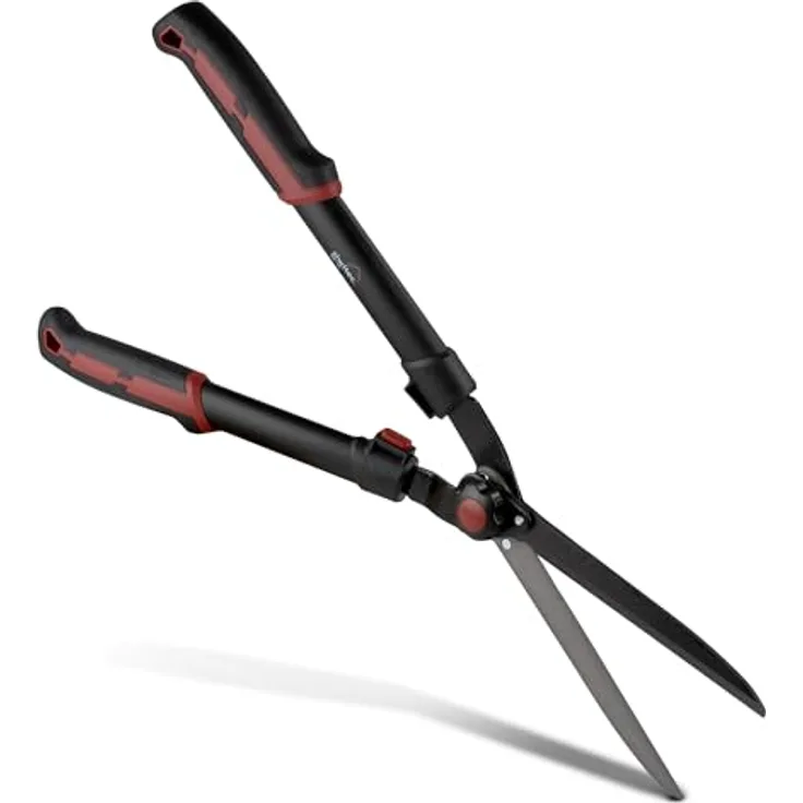 siwitec Heckenschere SG-30 | 62,5 cm Länge | Klingen aus Kohlenstoffstahl | Kunststoffgriff mit Gummierung | Schwarz-Rot
