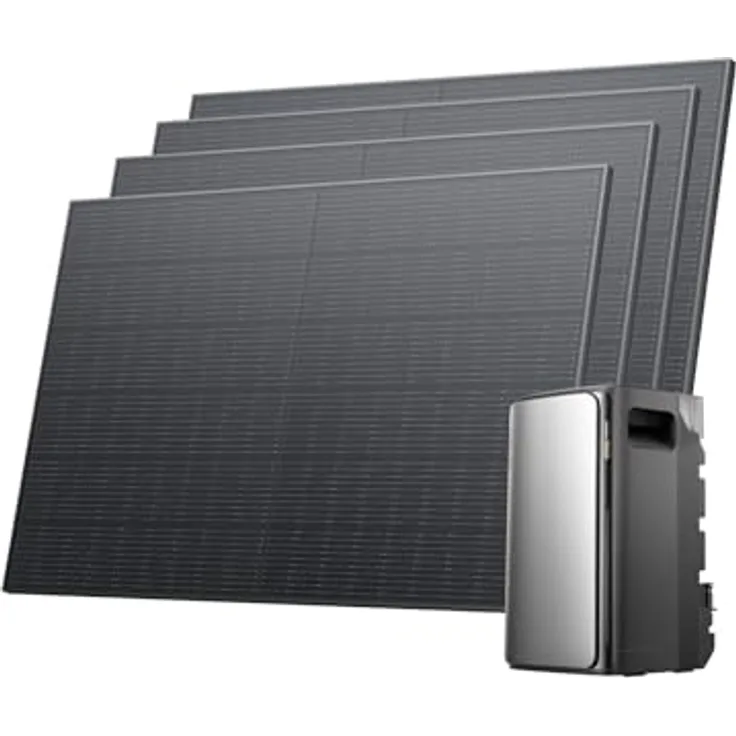 EcoFlow STREAM Ultra Balkonkraftwerk, 1600W mit 1,92kWh Speicher und 4x 400W Solarpanels