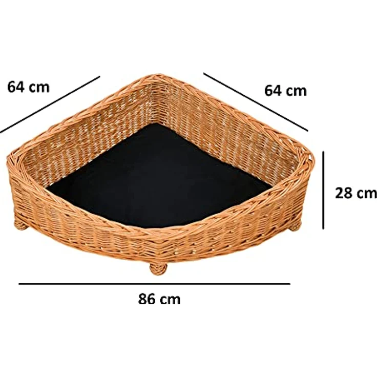 MyBer Katzenliege, Hundeliege, Katzenbett, Hundebett Haustier Sofa Liege Bett aus Weide K5-095-SS-K, Schwarz – Bild 4