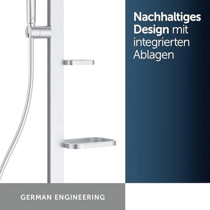 Ideal Standard Duschsystem Ceratherm Alu+, Multifunktionsbrause mit Thermostatkartusche, nachhaltiges Aluminium Design, Höhe 111,30 cm – Bild 5