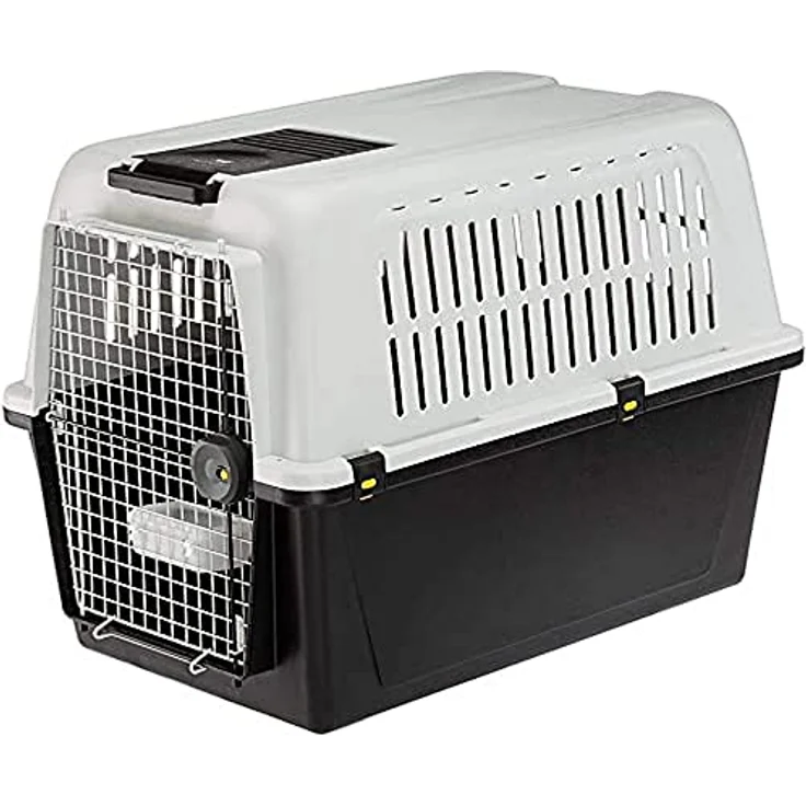 Ferplast Hundetransportbox Transportbox für mittelgroße Hunde ATLAS 60, Reisebox für Hunde, Sicherheitsverriegelung, Lüftungsgitter, 61 x 91 x h 68 cm Grau – Bild 1