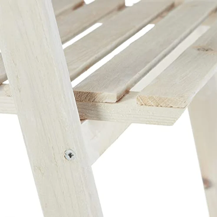 Relaxdays Blumentreppe, für innen & Balkon, Shabby-Chic Design, freistehend & klappbar, HBT 160x41x50 cm, 4 Stufen, weiß, Holz, 160 x 41 x 50 cm – Bild 9