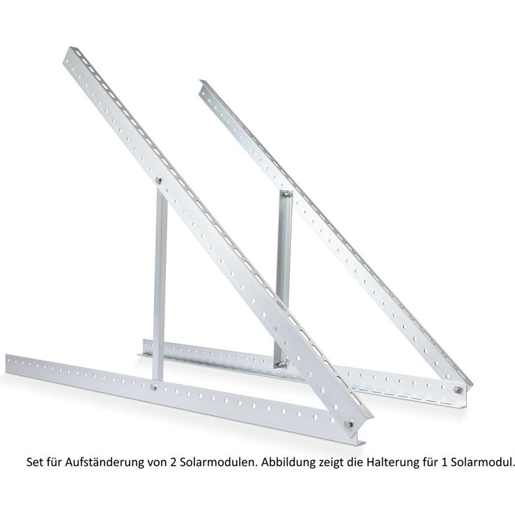 Vale Balkonkraftwerk-Aufständerungs-Set, stabile Aluminiumschienen für 2 Solarmodule, Alugrau, 118 cm