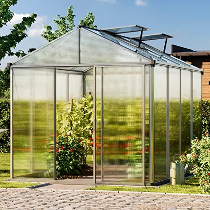 GFP Gewächshaus Premium 22 aus Alu - 222x294 cm - 10 mm Doppelstegplatten inkl. 2 automatische Fensteröffner - Made in Austria – Bild 2