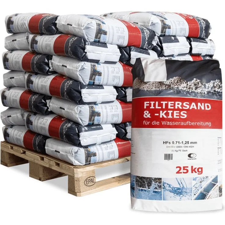 OTTO Filtersand (Palette, 40-St), Quarzsand für effiziente Filtration, DIN-zertifiziert