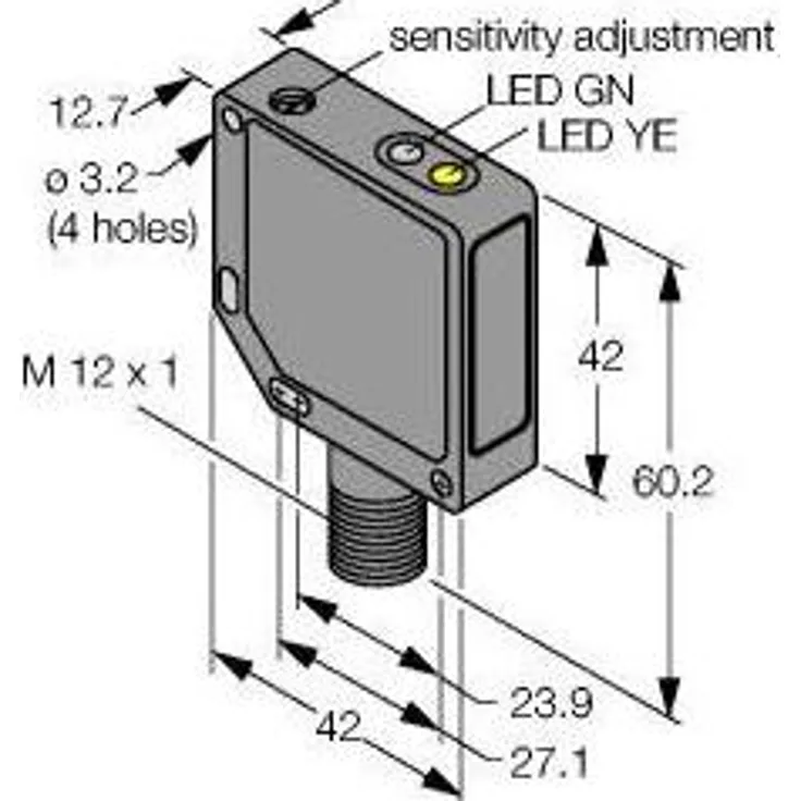 Turck QM42VP6RQ, Optoelektronischer Sensor Bewegungsmelder Einweglichtschranke, Reichweite 10 m