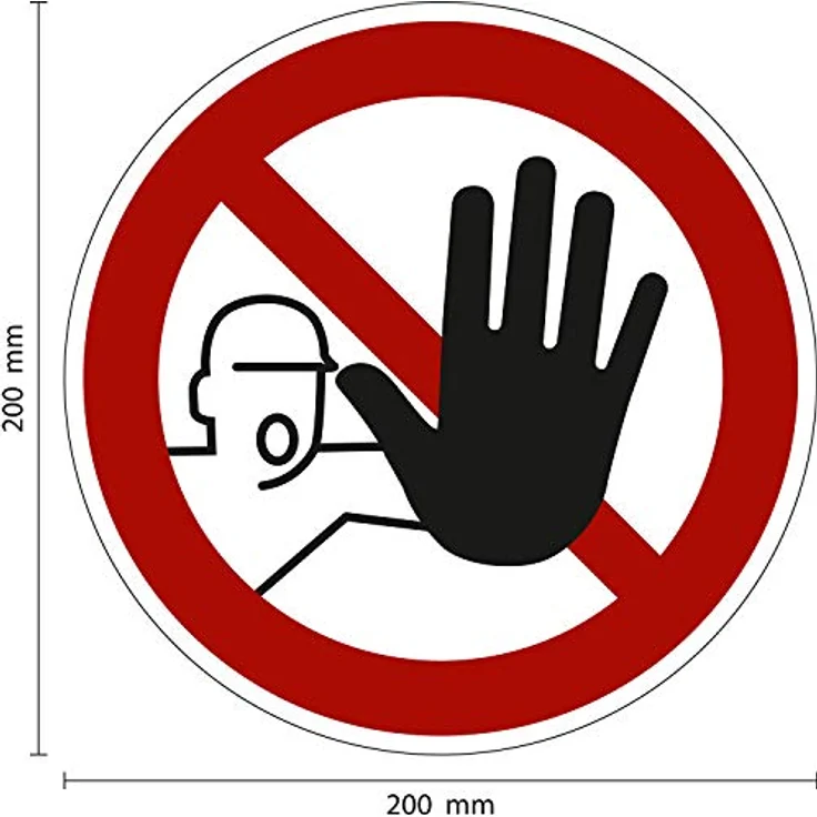 Zutritt für Unbefugte verboten, stabiles Aluminium, Ø 200 mm, gemäß ISO 7010 P006, 20 cm Durchmesser, Verbotszeichen Schild – Bild 2