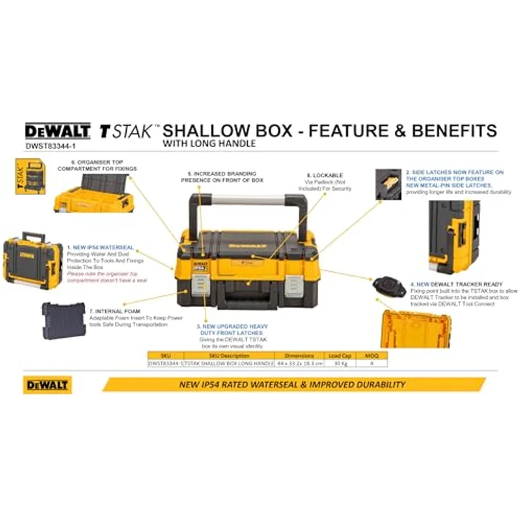 DeWalt TSTAK 2.0 Werkzeugkoffer mit langem Griff – Bild 4