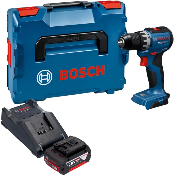 Bosch GSR 18V-52 Professional, Akku Bohrschrauber 18 V mit 70 Nm, Bürstenloser Motor, 1x 5,0 Ah Akku, Ladegerät, L-Boxx