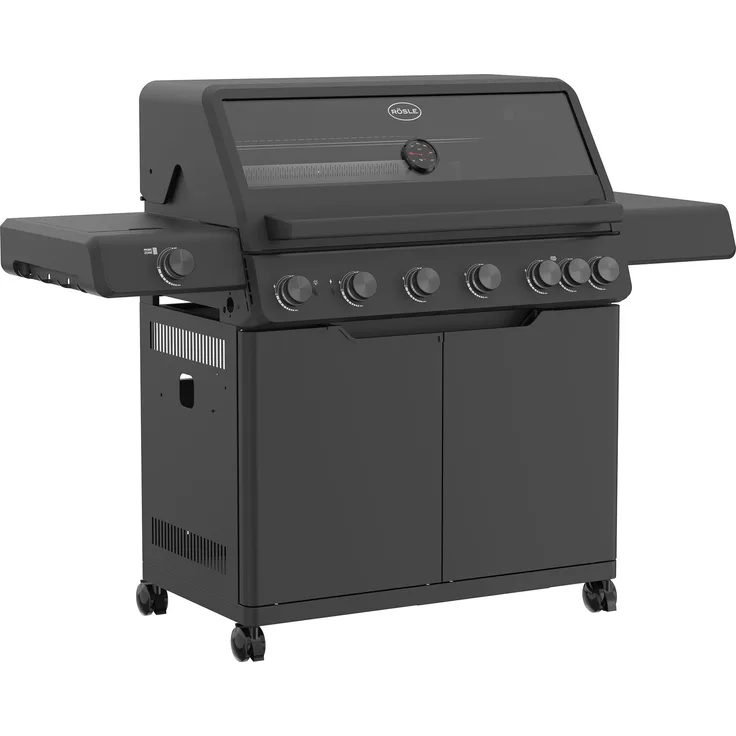 RÖSLE Gasgrill ALLFLAME Hero 6 50mbar, 6 HEATSPIRE-Edelstahlbrenner, Mattschwarz