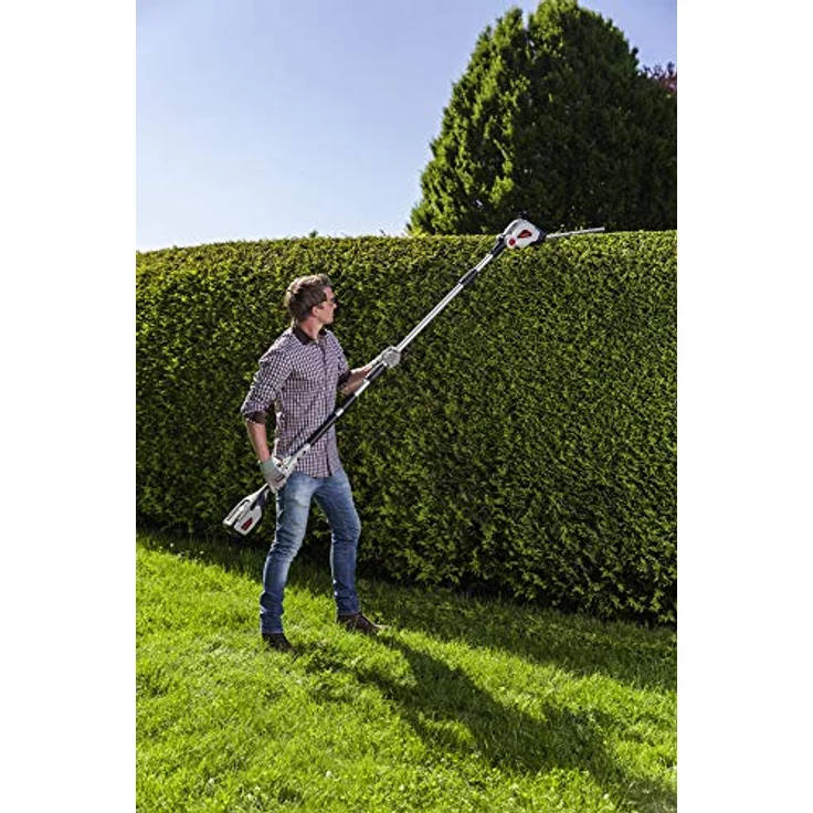 AL-KO 113613 Heckenscherenaufsatz HTA 4045, zum Anbau an das Akku-Multitool MT 40 Li, 20 cm Schnittbreite, 45 cm Schnittlänge, bis 3,5m Arbeitshöhe, inkl. Gurt und Rohrverlängerung – Bild 2