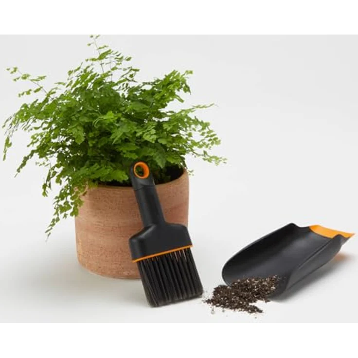 Fiskars Unkrautstecher Fiskars 1071302 Handschaufel mit Bürste, Urban Plant Care Werkzeug, grün – Bild 5