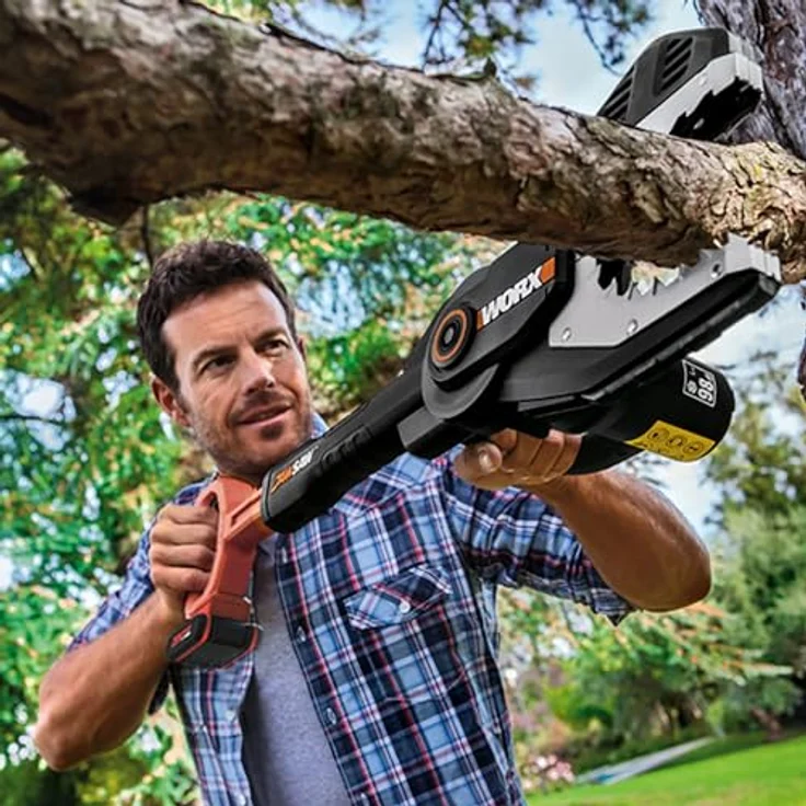 WORX WG329E.9 Kettensäge Jawsaw für sicheres Sägen von Ästen - auf dem Boden oder hoch gelegen Astsäge mit umschlossener Kette, Stahlzähnen & Kettenschutz ohne Akku & Ladegerät – Bild 3
