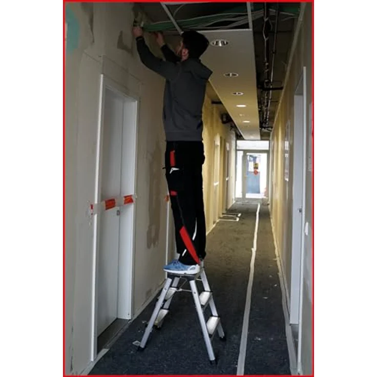KS Tools Aluminium-Stufen-Stehleiter 800.0965, 62 cm, mit rutschfesten Stufen und gummierten Füßen für sicheren Stand – Bild 13
