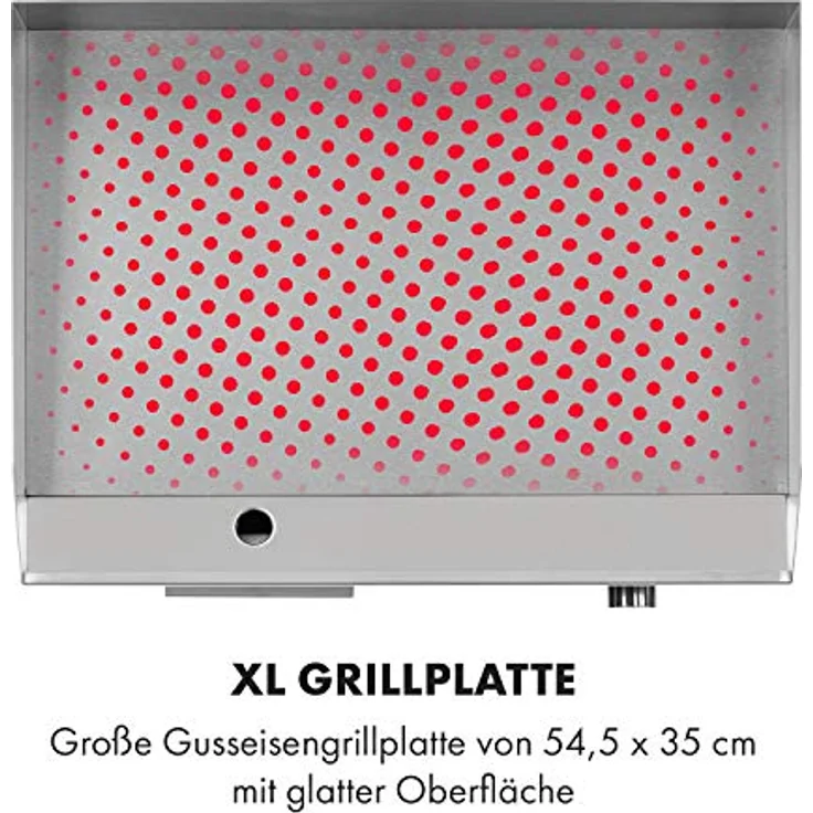 Klarstein Grillmeile 3000R Elektrogrill 3000W Platte 54,5x35cm geriffelt Glatte Grillfläche – Bild 5