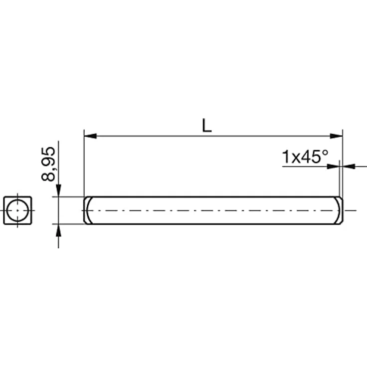 ECO Vierkantstift 9x130mm (Drückerstift) für Türgriffe, verzinkter Stahl, Zubehör für Seco Türgriffe – Bild 3