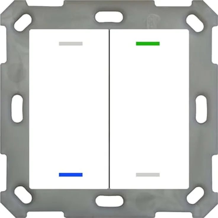 MDT KNX Button Light 55 2-fold, RGBW, in Reinweiß glänzend, hochwertiges Schalter-Zubehör