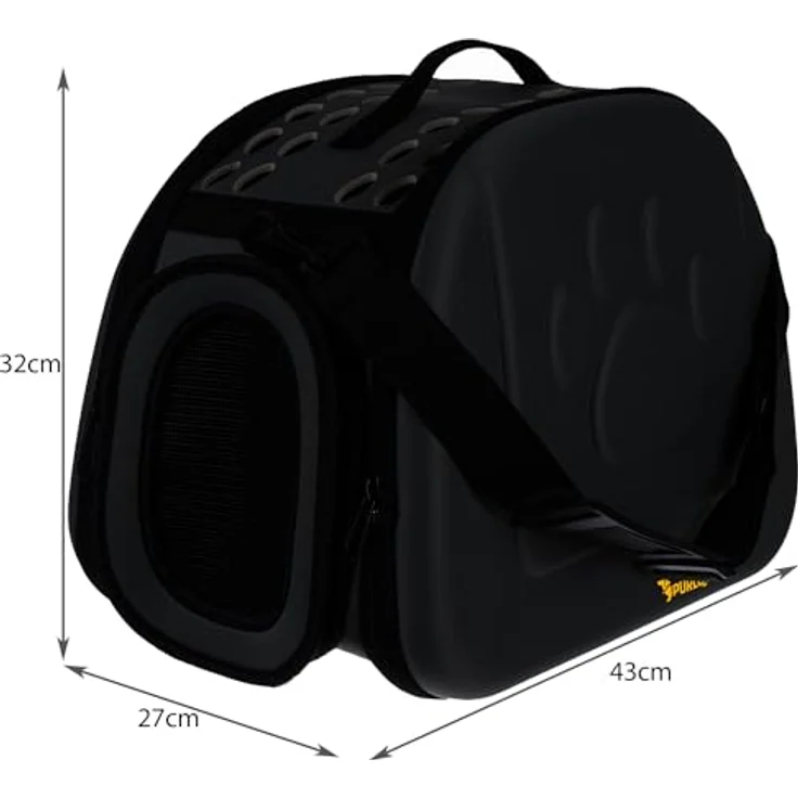 Redfink Tiertransporttasche Hundetransportbox Hundebox Hundetasche Katzenbox Katzentasche, Schwarze Tasche aus EVA-Schaum, bis zu 6 kg, faltbar, mit belüfteten Löchern, verstellbarem Schultergurt - Preisvergleich – Bild 2