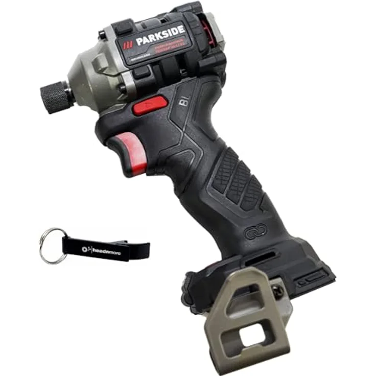 HEADNMORE® Bundle - PARKSIDE PERFORMANCE® 20V - 1/4" Akku Drehschlagschrauber PDSSAP 20 + Schlüsselanhänger (ohne Akku) - Bürstenloser Motor, Smart-App-LED, 4 Drehmomentstufen, leuchtende LED-Arbeitsleuchte