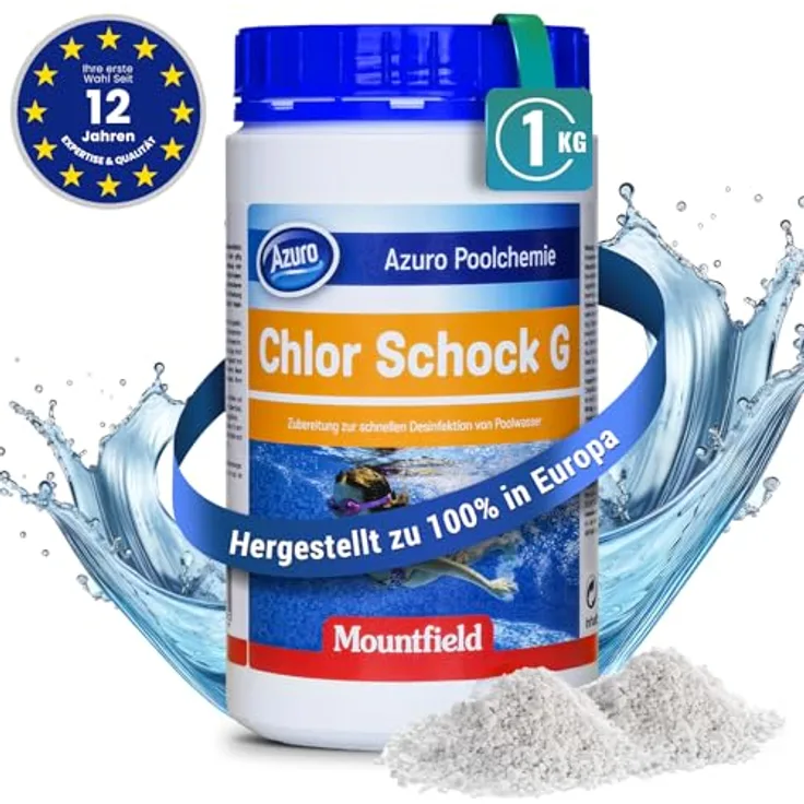 AZURO Chlor Shock G 3 kg Desinfektion Wasserpflege Poolpflege