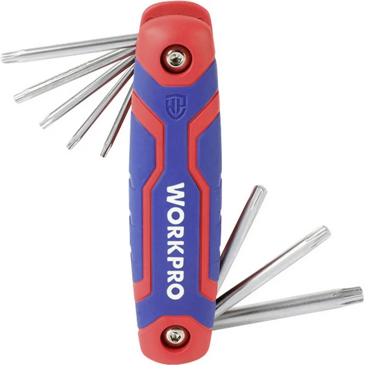 WorkPro TORX Winkelschraubendreher-Set, 5-teilig mit ergonomischem Komfortgriff aus Chrom-Vanadium-Stahl, T9-T25