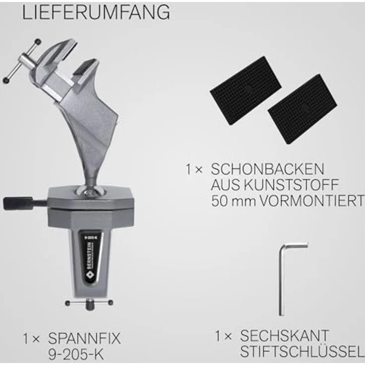 BERNSTEIN TOOLS FOR ELECTRONICS Gelenkschraubstock Kugelgelenk-Schraubstock SPANNFIX zum Anklemmen (Klett), ergonomisch einstellbar, mit auswechselbaren Spannbacken - Farbe: variabel – Bild 5