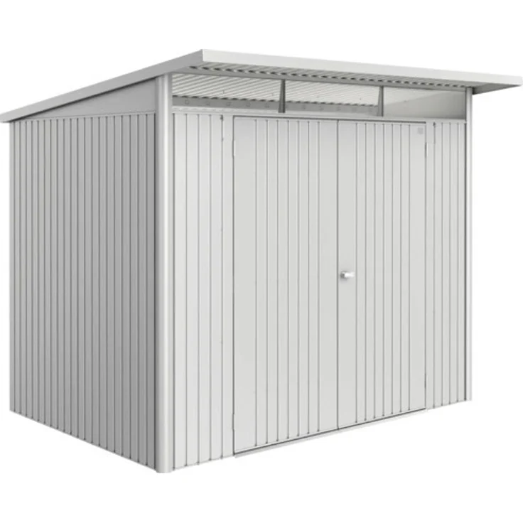 Biohort Gartenhaus AvantGarde A5 Doppeltür 260 x 220 cm silber-metallic, mit gesickter Tür und 20 Jahre Garantie