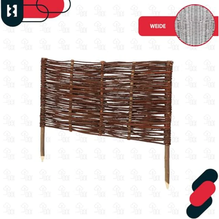 KOTARBAU® 10er Set Weidenzaun Beetbegrenzung 60 x 30 cm, Braun, Wetterbeständig, Flexibel, Für Garten und Grünanlagen – Bild 5